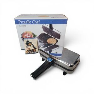 Vitantonio Pizzelle Chef 300 NS‎ Stainless Italian Cookie Iron Vintage w Box